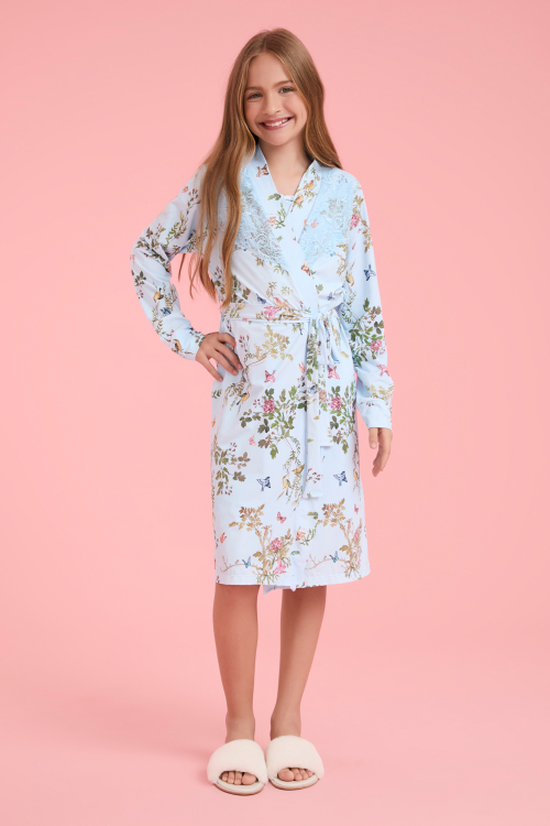 ROBE CURTO KIDS PASSAROS MALHA FRIA